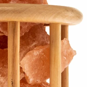 Envostar Harmony Lampe de sel avec cage en bois clair^ Lampes Décoratives