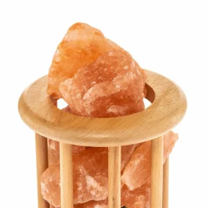 Envostar Harmony Lampe de sel avec cage en bois clair^ Lampes Décoratives