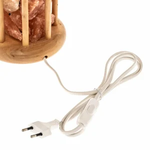 Envostar Harmony Lampe de sel avec cage en bois clair^ Lampes Décoratives