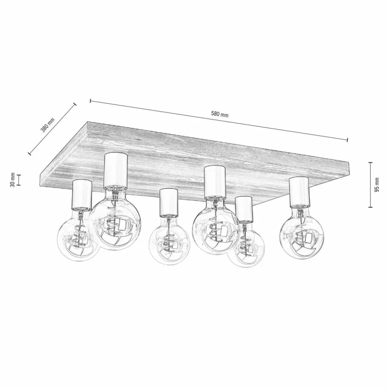 envostar_lobo_plafonnier___lampes_pin_brun_0.webp Envostar Lobo plafonnier à 6 lampes pin brun^ Luminaires Durables