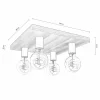 Envostar Lobo plafonnier à 4 lampes pin noyer^ Luminaires Durables