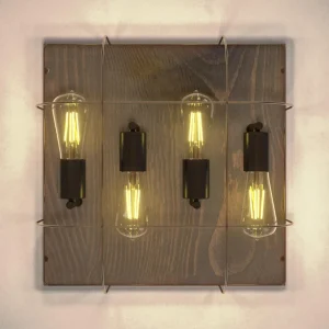 Envostar Neptuna plafonnier, carré, à 4 lampes.^ Luminaires Durables