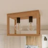 Envostar Rowan plafonnier en chêne, 2 lampes^ Luminaires Durables