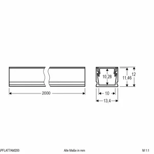 EVN APFLAT7 profilé alu 200cm profilé en U, alu^ Lampes Décoratives