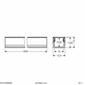 EVN APFLAT7 profilé alu 200cm, profilé en U, blanc^ Lampes Décoratives