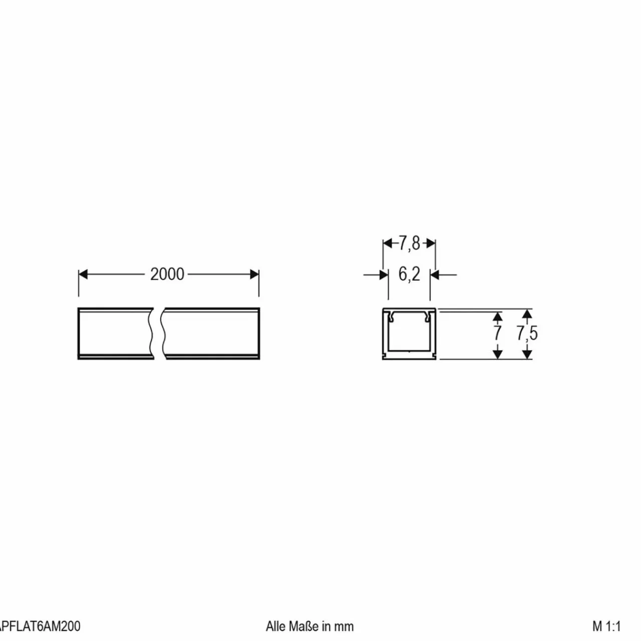 evn_apflat_profil_alu_cm_profil_en_u_troit_1.webp EVN APFLAT6 profilé alu 200cm profilé en U, étroit^ Lampes Décoratives