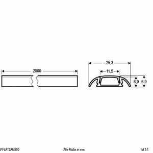 EVN APFLAT2 profilé alu, 200cm profilé U arrondi^ Lampes Décoratives