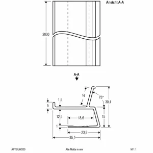 EVN APTBU profilé alu orienté mur 200cm blanc^ Lampes Décoratives