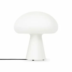 GUBI Lampe à poser LED rechargeable Obello, IP44, verre givré^ Lampes Décoratives