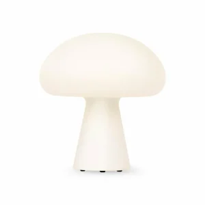 GUBI Lampe à poser LED rechargeable Obello, IP44, verre givré^ Lampes Décoratives