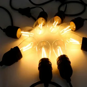 Eko-Light Guirlande Girlanda IP44 noire 10 m sans ampoules^ Lampes Décoratives