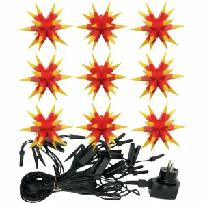 STERNTALER Guirlande LED bicolore avec 9 étoiles jaune-rouge^ Lumière De Noël
