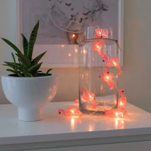 Konstsmide Season Guirlande lumineuse LED Flamand rose, sur pile^ Lampes Décoratives