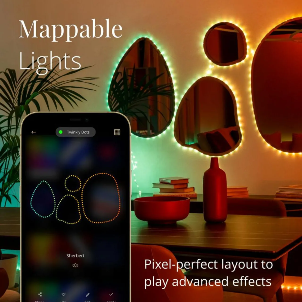 guirlande_lumineuse_led_twinkly_dots_rvb_transparent_ip_m_4.webp twinkly Guirlande lumineuse LED Dots RVB, transparent, IP44, 10m^ Lumière De Noël