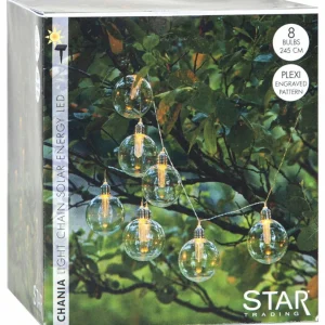 STAR TRADING Guirlande solaire LED Chania 8 ampoules globes^ Lampes Décoratives