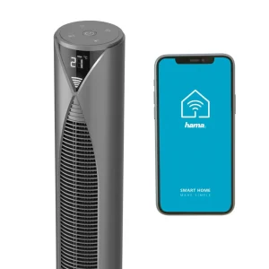 Hama Ventilateur sur pied Smart, capteur de température, télécommande^ Ventilateurs