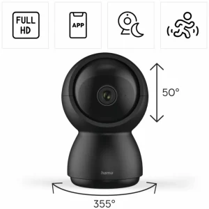 Hama WLAN Caméra d'intérieur smart, audio 2 voies Capteur mobile^ Caméras Connectées