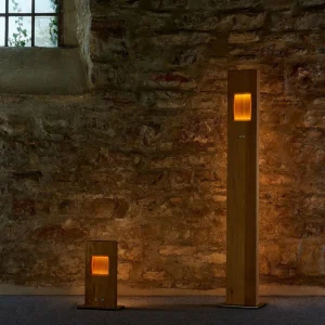 HerzBlut Pan lampe à poser LED, chêne huilé, dim^ Luminaires Durables