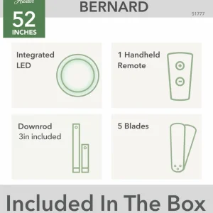 Hunter Bernard AC ventilateur plafond lampe blanc^ Ventilateurs
