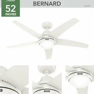 Hunter Bernard AC ventilateur plafond lampe blanc^ Ventilateurs