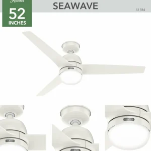 Hunter SeaWave AC ventilateur lampe IP44 blanc^ Ventilateurs