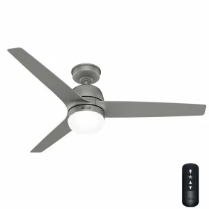 Hunter SeaWave ventilateur lampe IP44 argenté^ Ventilateurs