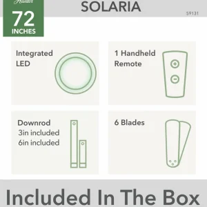 Hunter Solaria DC Ventilateur de plafond LED IP44 Ø 183^ Ventilateurs