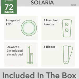 Hunter Solaria DC Ventilateur de plafond LED IP44 Ø 183^ Ventilateurs