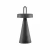 JUST LIGHT. Lampe à poser LED rechargeable Alwa, noir, fer, IP44^ Lampes Décoratives
