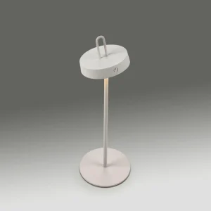 JUST LIGHT. Lampe à poser LED rechargeable Amag, blanc, fer, IP44^ Lampes Décoratives