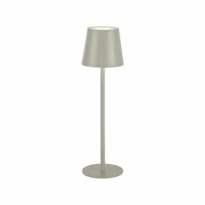 JUST LIGHT. Lampe à poser rechargeable LED Euria, fer gris-beige IP54^ Lampes Décoratives