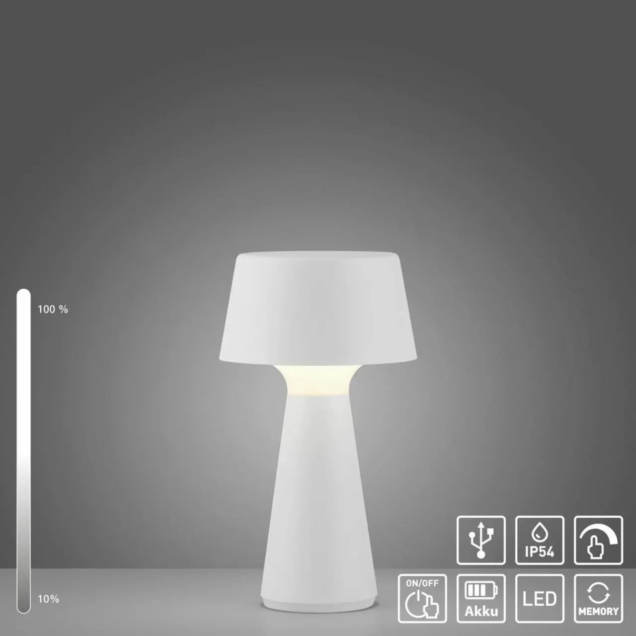 just_light_lampe_de_table_led_rechargeable_abera_blanc_plastique_ip_5.webp JUST LIGHT. Lampe de table LED rechargeable Abera blanc Plastique IP54^ Lampes Décoratives