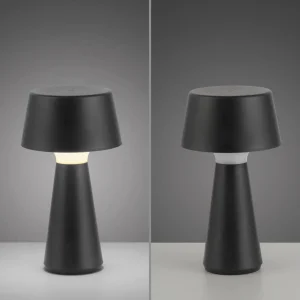 JUST LIGHT. Lampe de table LED rechargeable Abera noir Plastique IP54^ Lampes Décoratives