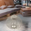 JUST LIGHT. Lampe de table LED rechargeable Akuba gris-beige 33cm bambou^ Lampes Décoratives