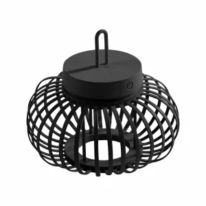 JUST LIGHT. Lampe de table LED rechargeable Akuba noir 22 cm Bambou^ Lampes Décoratives