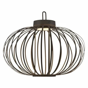 JUST LIGHT. Lampe de table LED rechargeable Akuba noir 37 cm Bambou^ Lampes Décoratives