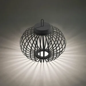 JUST LIGHT. Lampe de table LED rechargeable Akuba noir 33 cm Bambou^ Lampes Décoratives