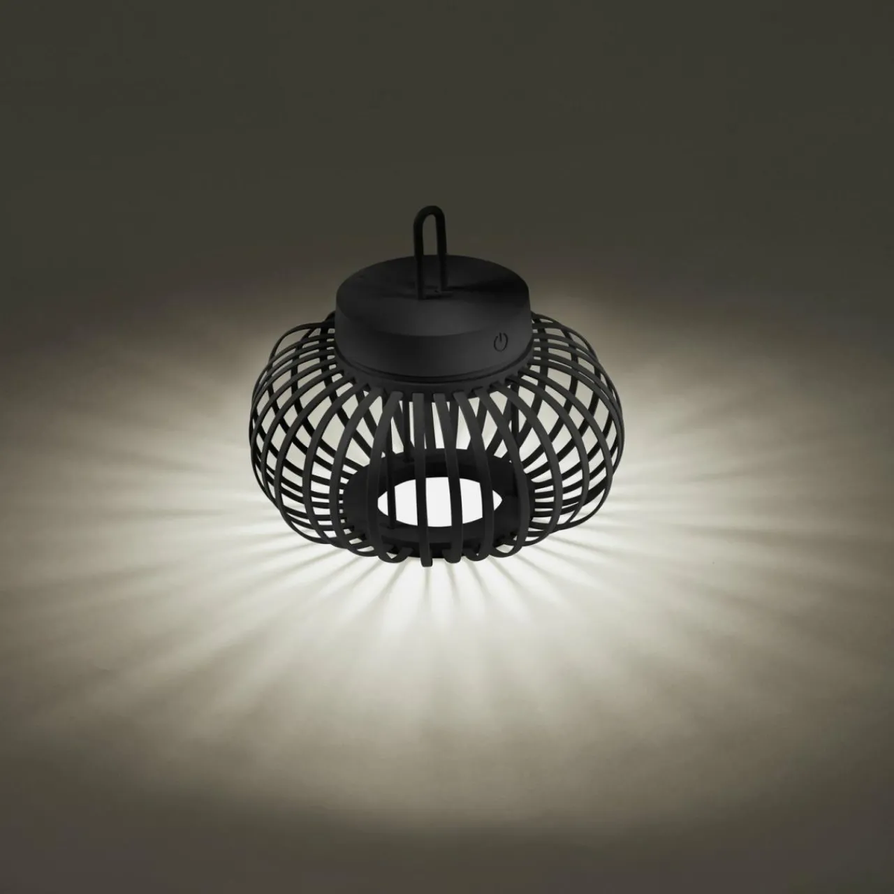 JUST LIGHT. Lampe de table LED rechargeable Akuba noir 22 cm Bambou^ Lampes Décoratives