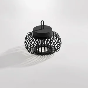 JUST LIGHT. Lampe de table LED rechargeable Akuba noir 22 cm Bambou^ Lampes Décoratives