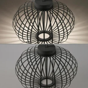 JUST LIGHT. Lampe de table LED rechargeable Akuba noir 37 cm Bambou^ Lampes Décoratives