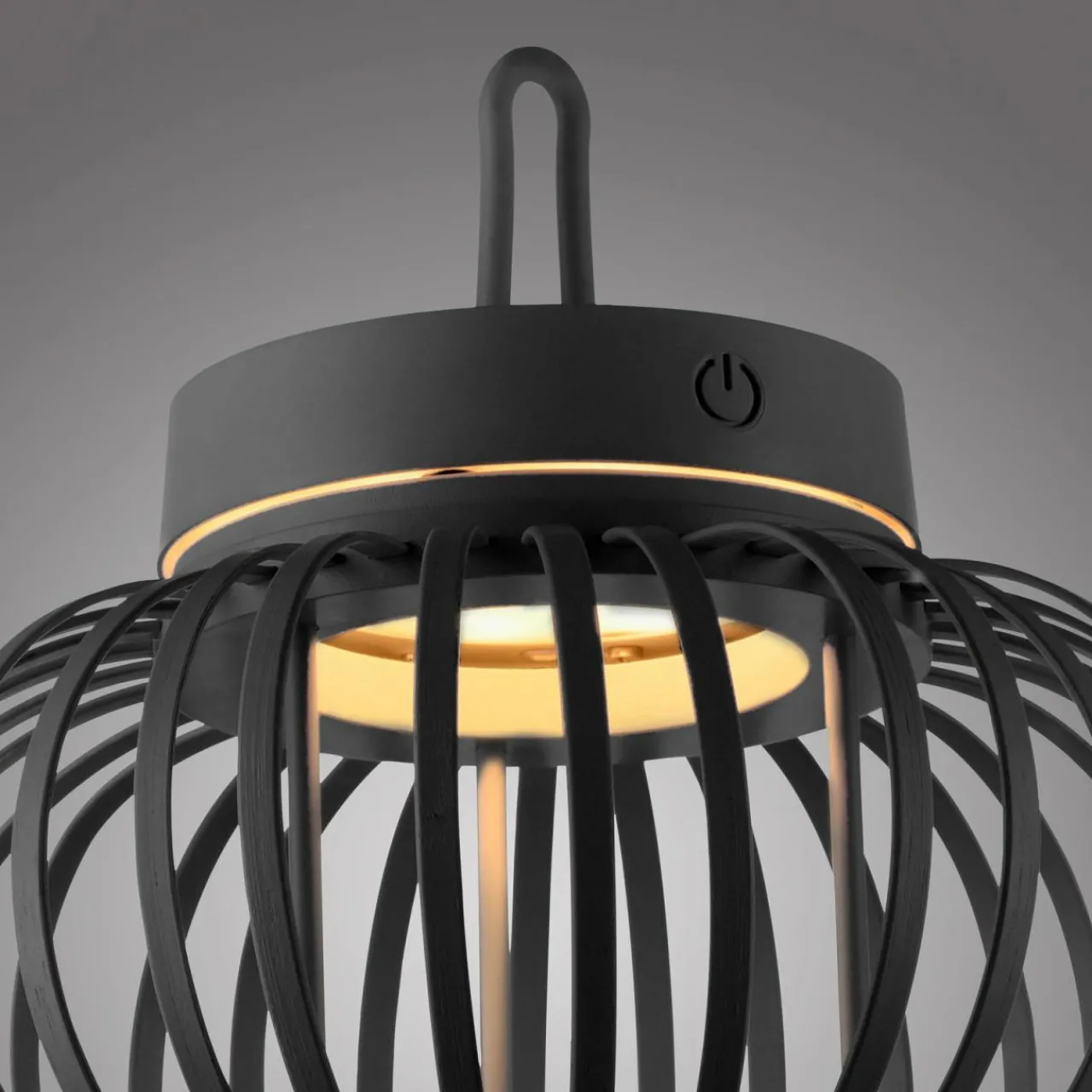 JUST LIGHT. Lampe de table LED rechargeable Akuba noir 22 cm Bambou^ Lampes Décoratives