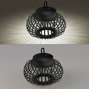 JUST LIGHT. Lampe de table LED rechargeable Akuba noir 22 cm Bambou^ Lampes Décoratives