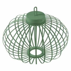 JUST LIGHT. Lampe de table LED rechargeable Akuba, vert, 37 cm, bambou^ Lampes Décoratives