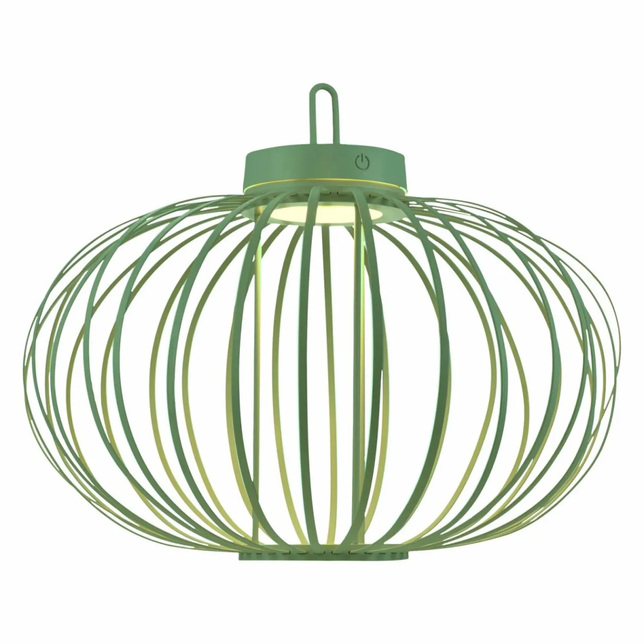 JUST LIGHT. Lampe de table LED rechargeable Akuba, vert, 37 cm, bambou^ Lampes Décoratives