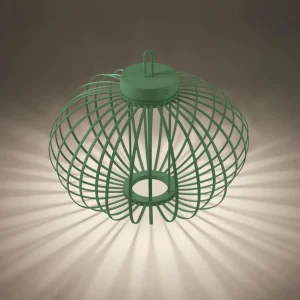 JUST LIGHT. Lampe de table LED rechargeable Akuba, vert, 37 cm, bambou^ Lampes Décoratives