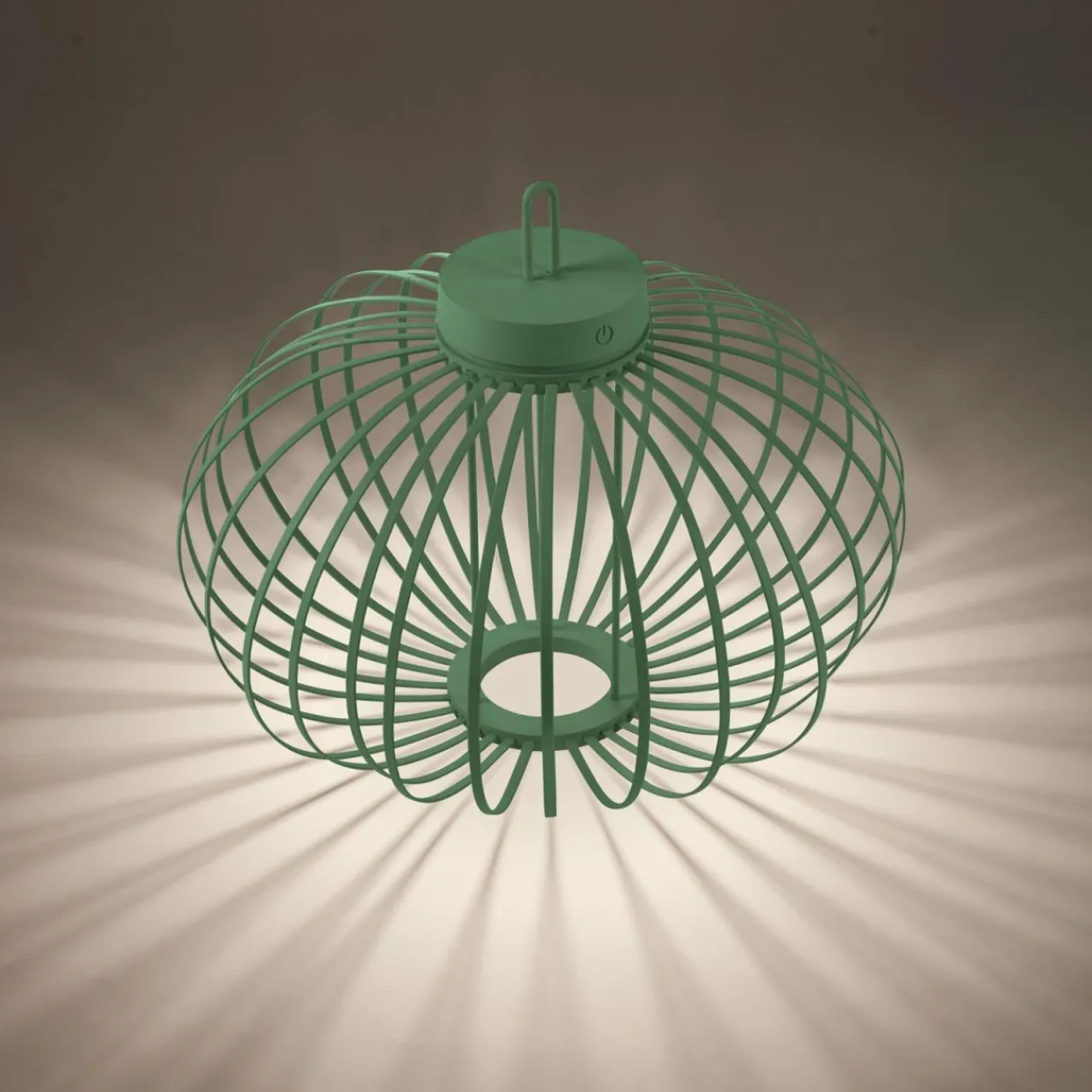 JUST LIGHT. Lampe de table LED rechargeable Akuba, vert, 37 cm, bambou^ Lampes Décoratives