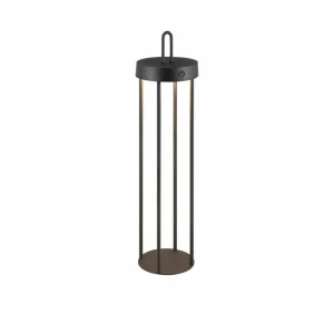 JUST LIGHT. Lampe de table LED rechargeable Anselm noir 50 cm Fer^ Lampes Décoratives