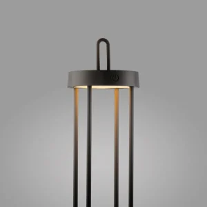 JUST LIGHT. Lampe de table LED rechargeable Anselm noir 50 cm Fer^ Lampes Décoratives