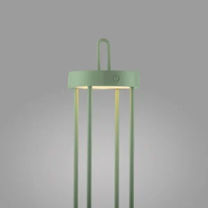 JUST LIGHT. Lampe de table LED rechargeable Anselm, vert, 50 cm, fer^ Lampes Décoratives