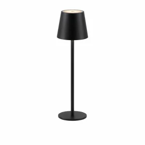 JUST LIGHT. Lampe de table LED rechargeable Euria, noir, fer IP54^ Lampes Décoratives